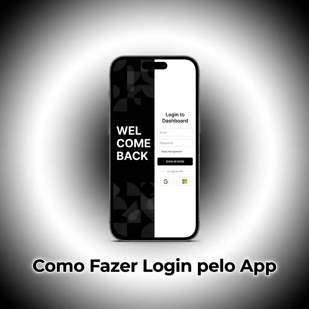 Tela de login do app Zeroumbet no iPhone com opções de e-mail, senha e biometria Face ID ou Touch ID